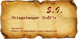 Stiegelmayer Irén névjegykártya